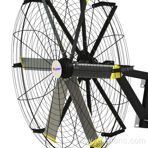 Rotating wall fan in workshop